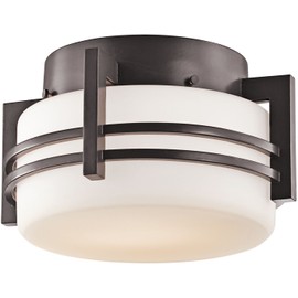 Kichler 9557AZ, Pacific Edge Cast Aluminum Outdoor Ceiling Lighting, 100 Watts, Architectural Bronze