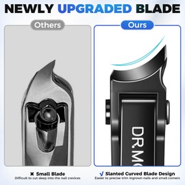 Slanted Toenail Clippers for Thick Toenails for Seniors, Heavy Duty Toe Nail Clippers for Men Thick Ingrown Nails with Wide Jaw Opening, Curved Large Fingernail Clipper Cutter -Black