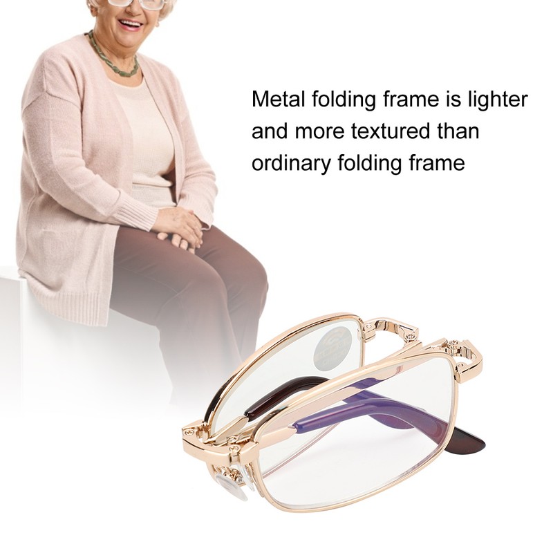 Folding Presbyopic Glasses Blue Light Blocking Anti Fatigue Reading Glasses