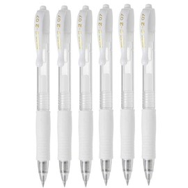 Pilot G2 07 Pastel White Fine Retractable Gel Ink Pen Rollerball 0.7mm Nib Tip 0.39mm Line Width Refillable BL-G2-7 (Pack of 6)