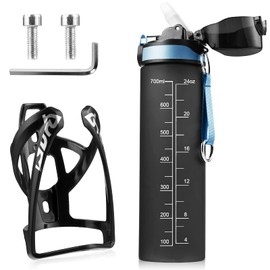 Kapsuen Bottle Holder Bicycle Set, Drink Holder Bicycle with 610 ml, 700 ml, 750 ml Water Bottle, Screws, Lightweight Strong Water Bottle Holder for MTB, Road Bike, Bike, Mountain Bikes