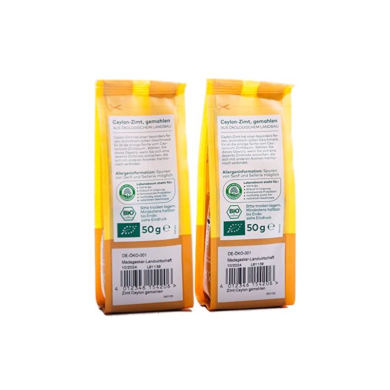 Lebensbaum Organic Cinnamon Ceylon Ground (2 x 50 g)