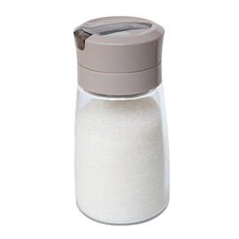 Roliabtol Sugar Dispenser with Pour Spout Weighted Pourer Clear 9oz Sugar Shaker Dispenser Sugar Container Glass Jar Coffee Bar Accessories and Organizer Accessories For Creamer, Tea and Baking