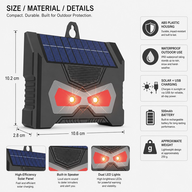 Solar Ultrasonic Animal Repeller for Outdoor Use – Waterproof Deer,