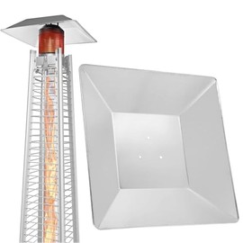Propane Heat Reflector Shield, 4-Sided Pyramid Patio Heater Heat Shield, Square Aluminum Heat Reflector Shield Replacement Top Parts for Outdoor Heaters (3 Pre-Drilled Holes) (Reflector Shield)