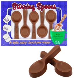 Fruidles Christmas Chocolate Stirring Spoons Holiday Treats, Milk Chocolaty 'n Smooth, Pop Party Bag Fillers, Kosher Certified Dairy, 3oz Chocolate Sucker (2-Pack)