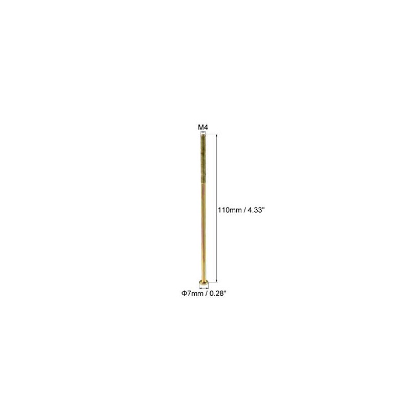 sourcing map M4 x 110mm Male Thread Phillips Pan Head