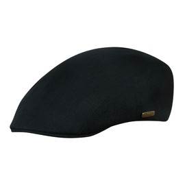 Sterkowski Gecko Flat Cap | 100% Linen Super Light Summer Hat with Cotton Sweatband, black