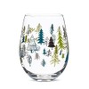 Abbott Collection Allover Trees Stemless Wine Glass-5" H