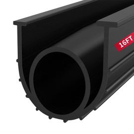 Aggsound 16 Ft EPDM Rubber Garage Door Seal Strip with T-Ends, 5/16" T Ends, 4 1/8" Width, Weatherproof & Flexible Threshold Buffer, Black