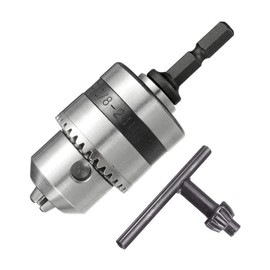 Bestgle 1.5-10mm Drill Chuck Adapter with 1/4" Hex Shank, Mount 3/8-24UNF Quick Change Connect Conversion Chuck with Key