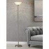HOMEGLAM Lucie 71" Crystalsd Wire Shade Torchiere Floor Lamp (Brushed