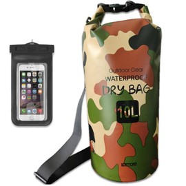 Smile Ichiban Dry Bag, Waterproof Bag, With Waterproof Pouch, Drum Shape, New Material, Waterproof, Dustproof, 5L, 10L, 15L, 20L, 25L, 30L, 40L Lamore, 8) Camo Green, Premium PVC material (Ultra-Soft Coating 500D PVC Tarpaulin) 4th Generation 2022 Improv