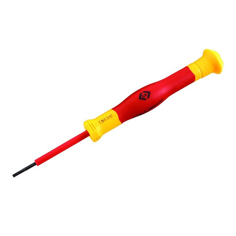 C.K T4897 VDE Precision Screwdriver, Red/Yellow/Black, Set of 7 Piece