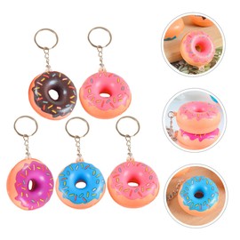 KESYOO 5pcs Adorable Donut Keychain Pendants Cute Pu Hanging Charms for Bags Backpacks and Keyrings Mixed Colors Durable Fade-resistant Decorative Keychains