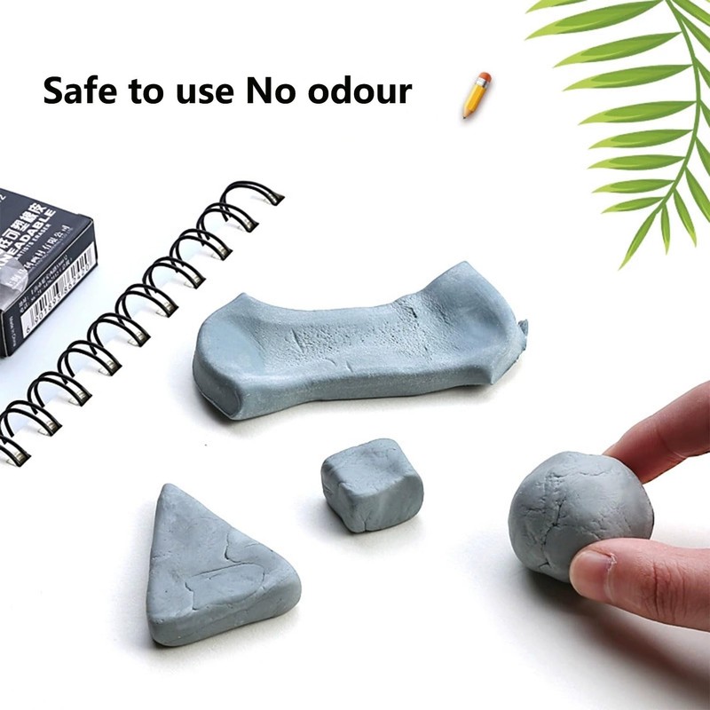 4 Pack Kneaded Eraser, Putty Rubber for Artists, Gey, Kneadable