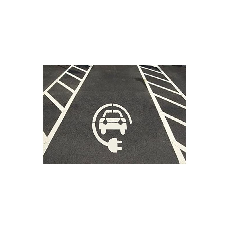Ideal Stencils Electric Car Vehicle Charging Stencil - Paint Floors,