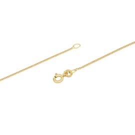 NKlaus 34 cm Curb Chain 333 Yellow Gold 8 Carat Elegant Necklace Filigree Width 1.1 mm Necklace 1.2 g Feather Light 6631, Gold, No Gemstone