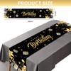 GROVBLE Birthday Table Runner, Happy Birthday Table Runner, Black Gold