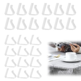GYTFOG 24pcs Tablecloth Clips, Transparent Table Cloth Clips for Outdoor Table, Windproof Table Clips for Wedding Party Camping Indoor Outdoor Use, 12 Small & 12 Large Clips