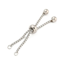 DanLingJewelry 10Pcs Adjustable Slider Chain Bracelet 11cm Stainless Steel Bracelet Slider Extender Chains with Ball Ends for DIY Jewelry Making