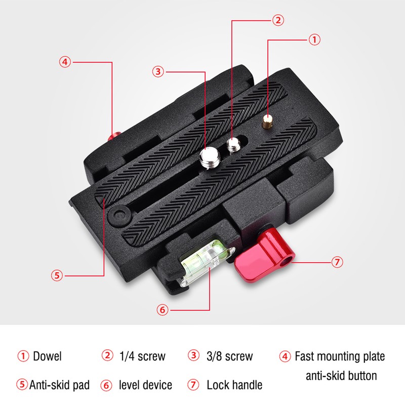 P200 Quick Release QR Clamp Base Plate for Manfrotto 500