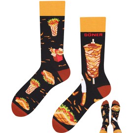 TODO Colours Funny Socks with Motif - Multicoloured, Colourful, Crazy for the Joy of Life, Doner socks, 39 - 42