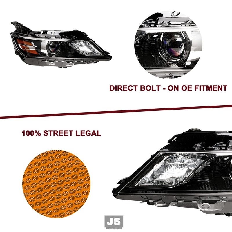 JSBOYAT Fits for 2014-2020 Chevy Impala [Halogen Style] Projector Black
