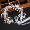 fjygwx13 Princess Vine Headband Pearl Hair Crown Boho Hair Side