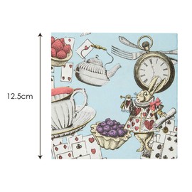 Talking Tables Tovaglioli Cocktail Alice nel Paese delle Meraviglie per Tea Party Mad Hatter, Festa della Mamma, BLUENAPKINS, 25cm x 25cm