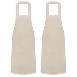 Quick Cleaning Supplies Pack of 2 Unisex Bib Aprons â 100% Combed Cotton - Professional Heavy Duty Grade â Thick Fabric Construction â Two Large Front Pocketsâ- Fade Resistant (Navy)