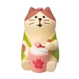 Decore Corporation ZSA-62787R Sakura Latte Cat Pink Approx. W 1.0 x D 1.3 x H 1.3 inches (2.6 x 4 x 3.3 cm)