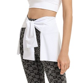 CARPESUN Yoga Tennis Tie Up Skirts for Women Cover Up Athletic Workout Running Wrap Skirts White