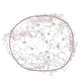 QHP Invisible Pearl Hair Net with Pearls (Blonde)