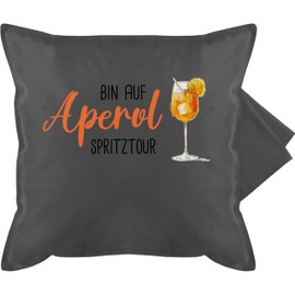 Cushion Cover – Carnival & Fancy Dress – Cushion – Am auf Aperol Spritztour JGA Girls' Evening Spritz Tour – 50 x 50 cm – Grey – Carnival & Carnival Fun Fancy Dress