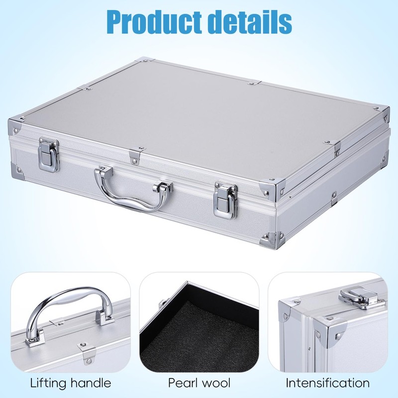 SUPVOX Aluminum Toolbox Lockable Storage Case for Tools Electronics and
