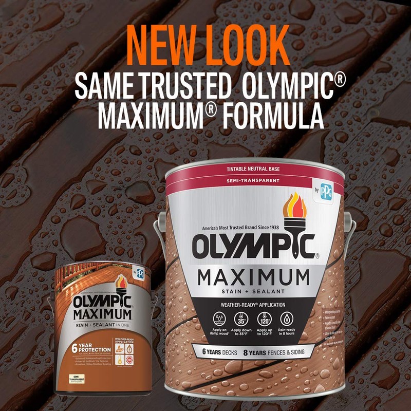 Olympic Maximum Wood Stain And Sealer For Decks, Fences, Siding,