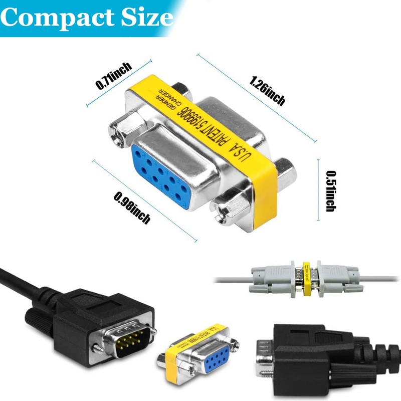 Warmstor 6-Pack 9Pin RS232 Serial Cable DB9 Male to Male/Female