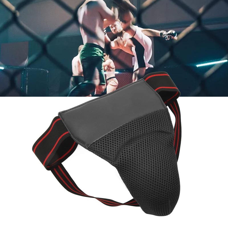 Boxing Groin Protector, Breathable Athletic Cup with Elastic Straps, Reduce