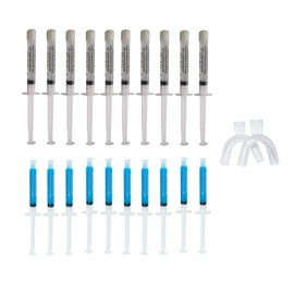 Teeth Whitening 3ml Carbamide Peroxide and 3ml Remineralization Gel Syringe Dispensers with 2 Mouth Trays (10, 22%)