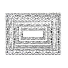 Metal Nested Cutting Dies Scallop Rectangle Frame Embossing Stencil Die Cuts for Card Making Scrapbooking Paper Craft Album Stamps DIY DÃ©cor