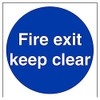 vsafety 18003 at-r"Fire Exit Keep Clear" Mandatory Sign, 1 mm