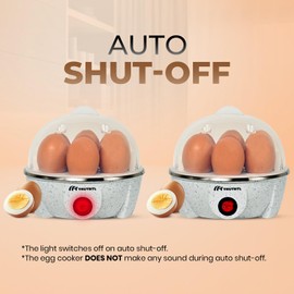 truTRTL Electric Egg Cooker | Boils upto 7 eggs | Poacher | Omelet maker | Vegetable steamer, dumpling & More | Marble