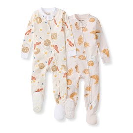 Burt's Bees Baby Baby Boys Pajamas, One-Piece Footed Sleeper PJs, Non-Slip Snug Fit for Infants 12, 18, and 24 Months