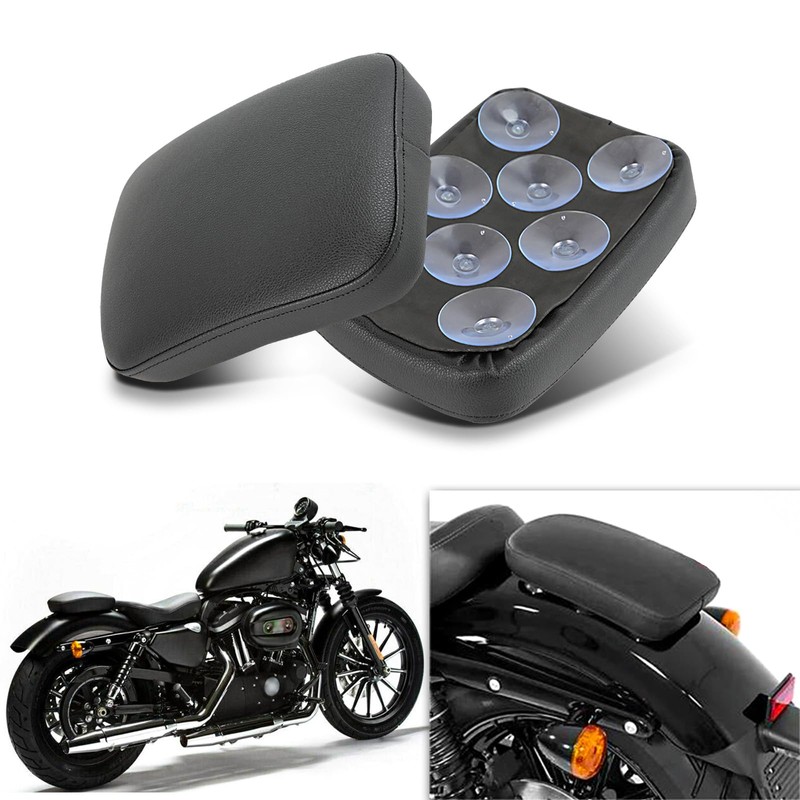 JMTBNO Black Universal Motorcycle Pillion Passenger Pad Seat Leather Pillion