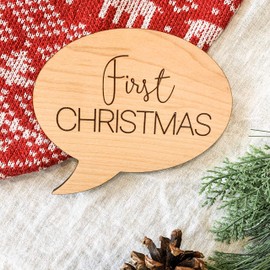 Baby's First Holiday Wood Word Bubble Photo Props