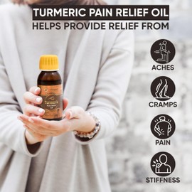 HERBOGANIC Natural Turmeric Oil 2oz 100% Pure and Natural Oil for Massage