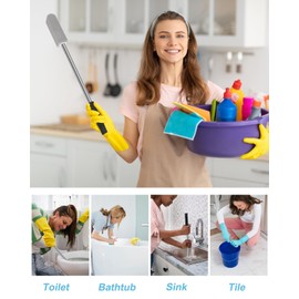 6 Pack Pumice Stone Toilet Bowl Cleaner with Long Stainless Handle - 22" Longer Pumice Stone for Cleaning - Hard Water Ring Stains Remover Brush for Toilet, Bathroom, Kitchen, Sink, Pool, Tile, Grill