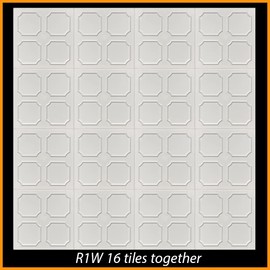 R1W Foam Glue-Up 20x20 Decorative Ceiling Tile (21.12 s/f) Pack of 8, Plain White