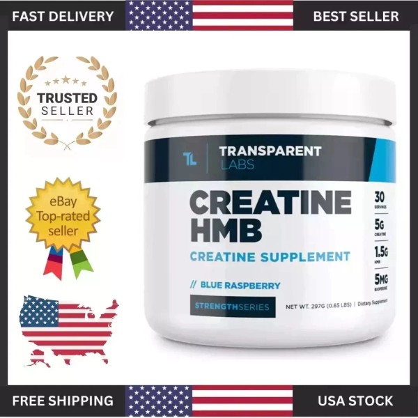 HMB Transparent Labs Creatine Monohydrate HMB Powder Muscle Strength Blue